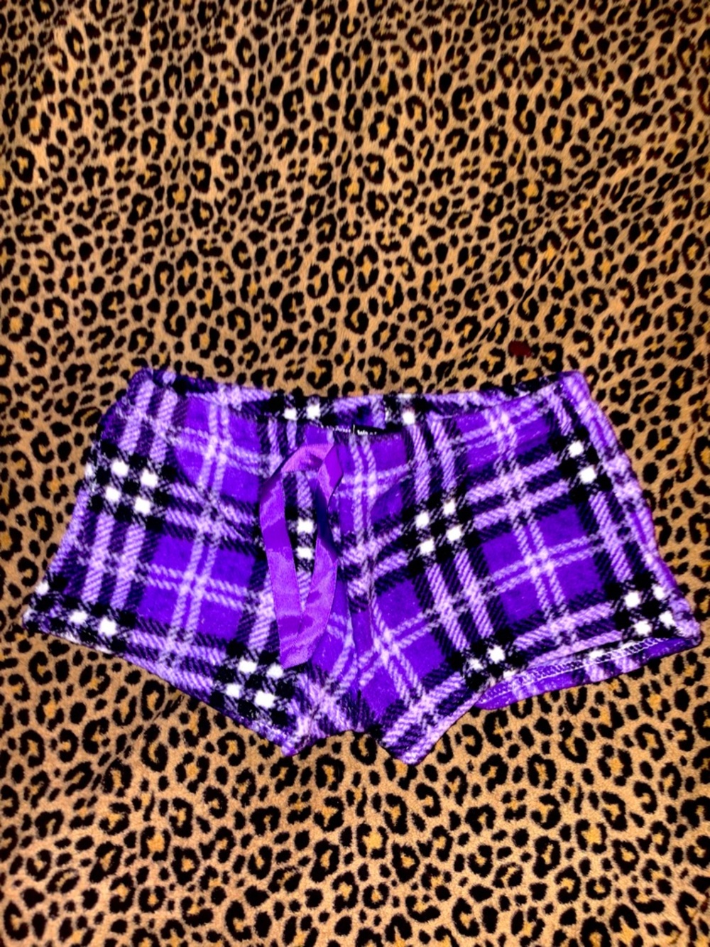 Purple Plaid Sleep Shorts women’s pajamas